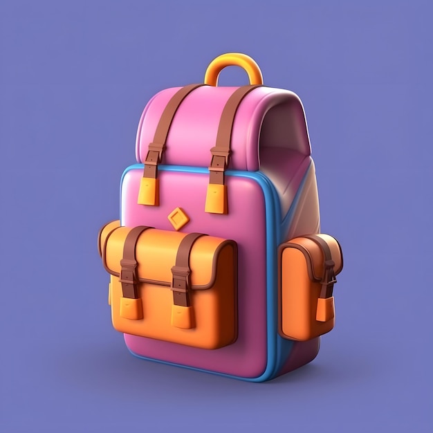 Mochila escolar ilustração 3d Mochila escolar ilustração 3d