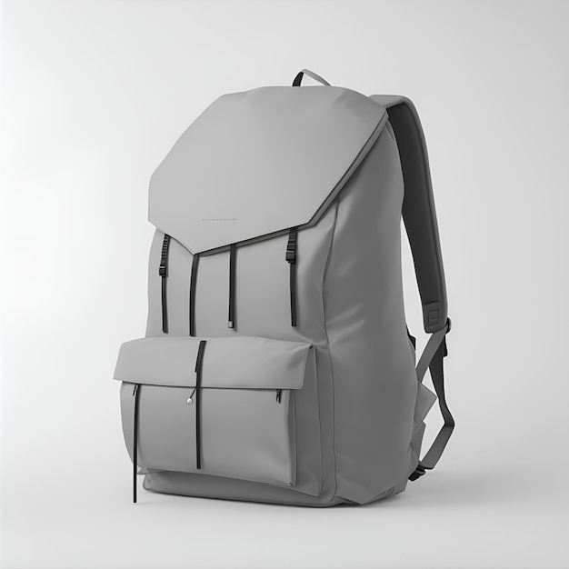 Foto una mochila gris mochila mockup