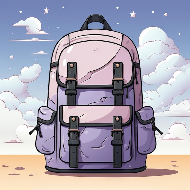 Foto mochila con ilustración de vuelta al cole