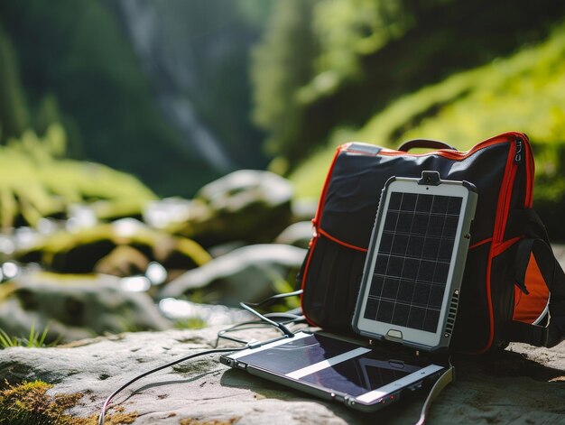 Mochila con paneles solares