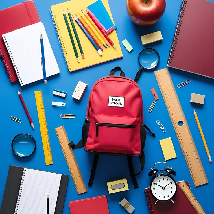 una mochila roja con una etiqueta que dice no la use