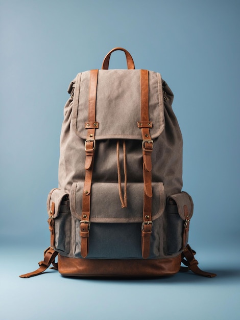 Foto mochilera o bolso escolar de estilo vintage para hombres