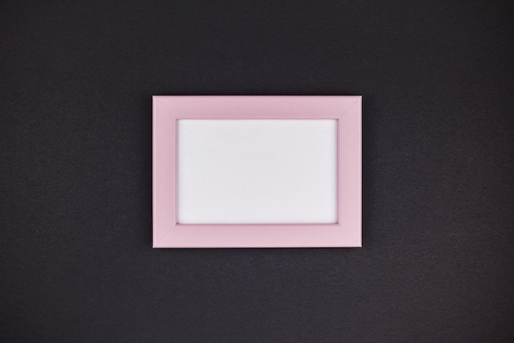 Foto mock-se de uma moldura rosa milenar