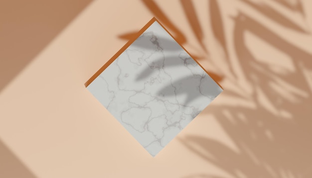 Mock up 3d Podium com tema de verão conceito cosmético Forma geométrica Fundo abstrato 3d render ilustração