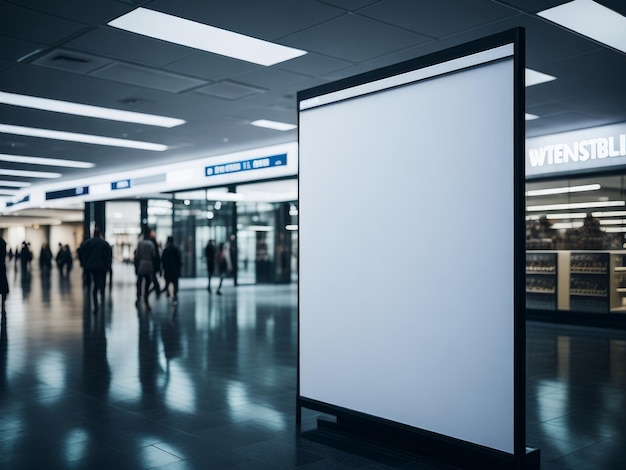 Mock up de banner para publicidad en el centro comercial público o el centro de negocios generado por la IA