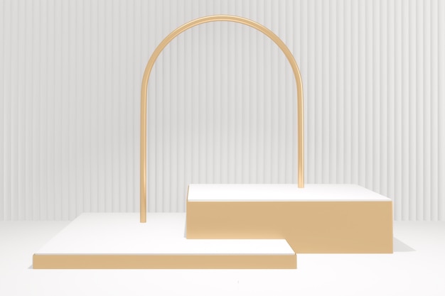 Mock up cena de produto design minimalista de pódio de forma. Renderização 3d