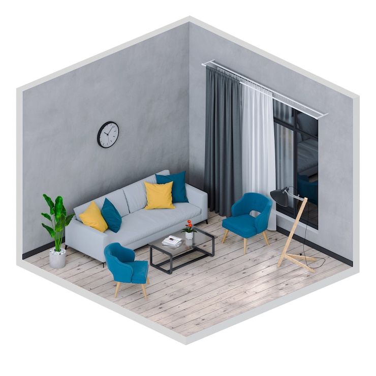 Foto mock up innenraum wohnzimmer