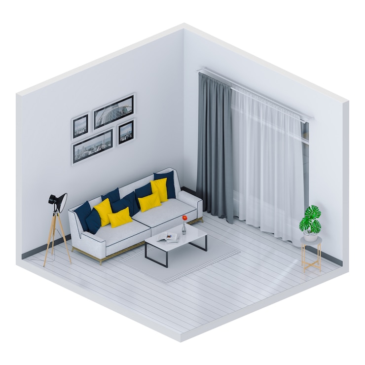 Foto mock up innenraum wohnzimmer