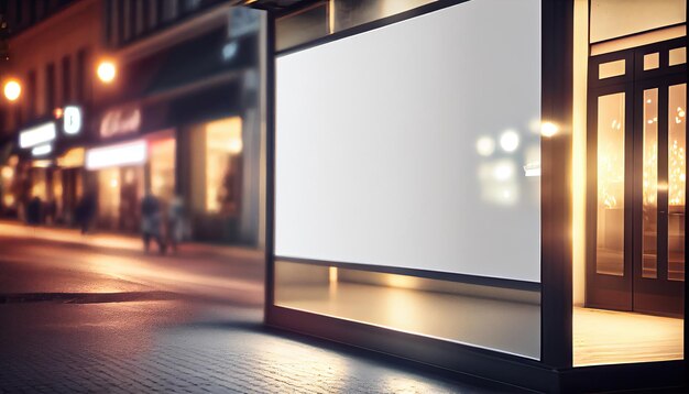 Foto mock-up mit großer plakatplatte in der stadt ki generativ