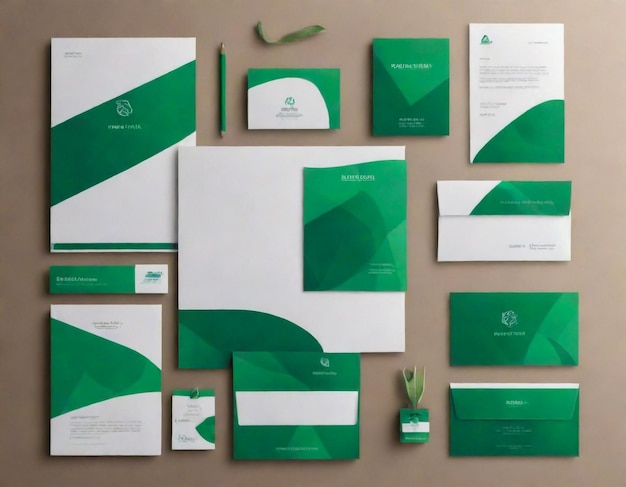 Foto mock up set modelo de marca de negocio de diseño vectorial de papelería