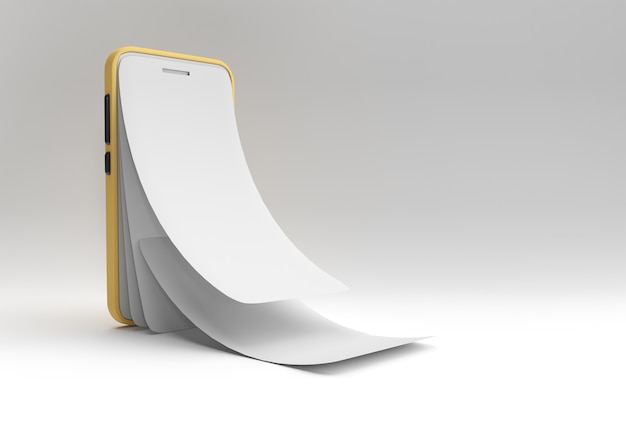 Mock-up de teléfono inteligente con reemplazo de pantalla vacía Screen Protector Glass 3D rendering.