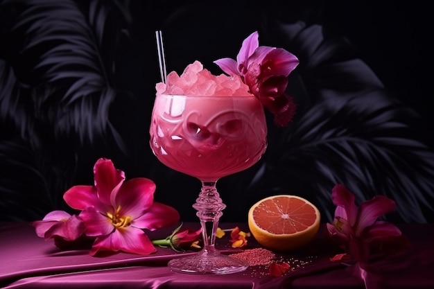 Foto mocktails de vitrine com decorações extravagantes para uma atmosfera festiva