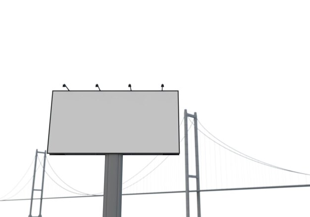 Mockup 3D de cartel en blanco en el centro de la ciudad