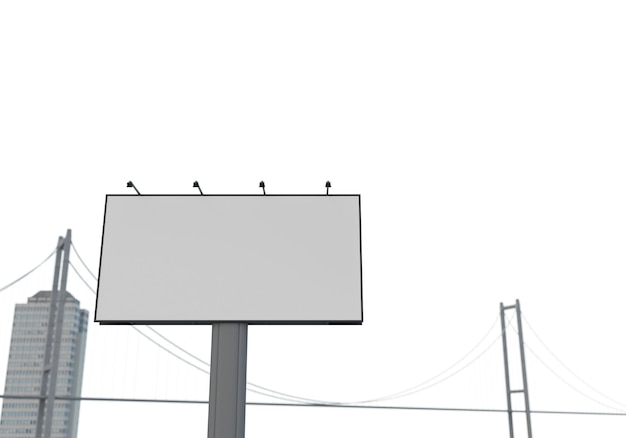 Mockup 3D de cartel en blanco en el centro de la ciudad