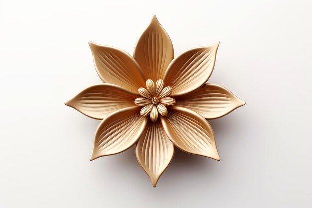 Mockup 3D de uma bela flor em close-up com fundo mínimo AI gerativa
