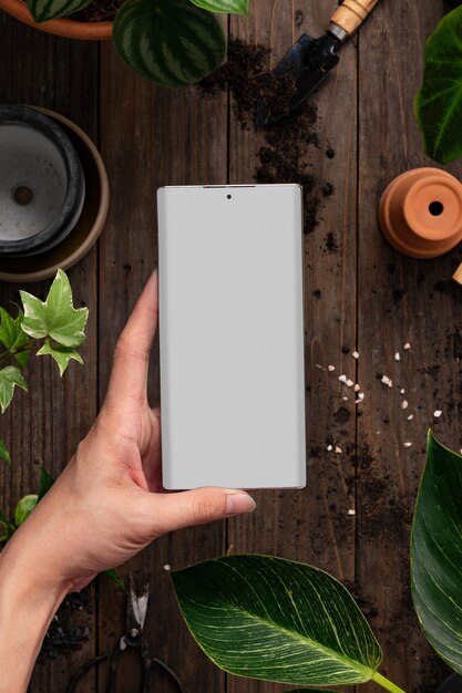 Mockup de la aplicación de jardinería