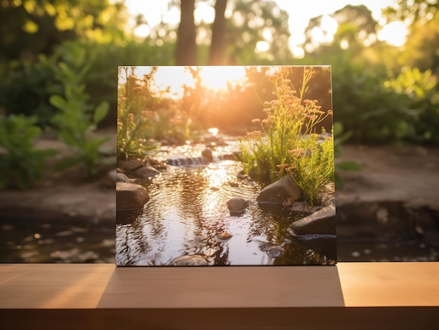 Mockup artístico de impressão de tela para decoração de casa e galeria gerado por IA