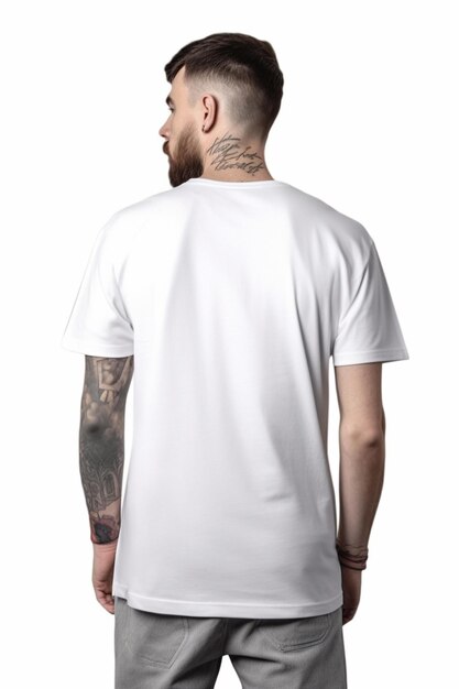 Foto mockup backview de camiseta branca lisa