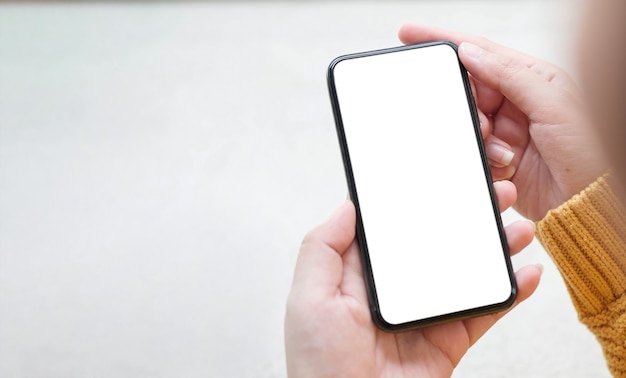 Mockup-Bild leerer weißer Bildschirm-Handy