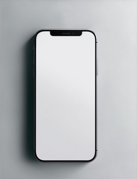 Mockup en blanco de la pantalla del iPhone en una superficie plana