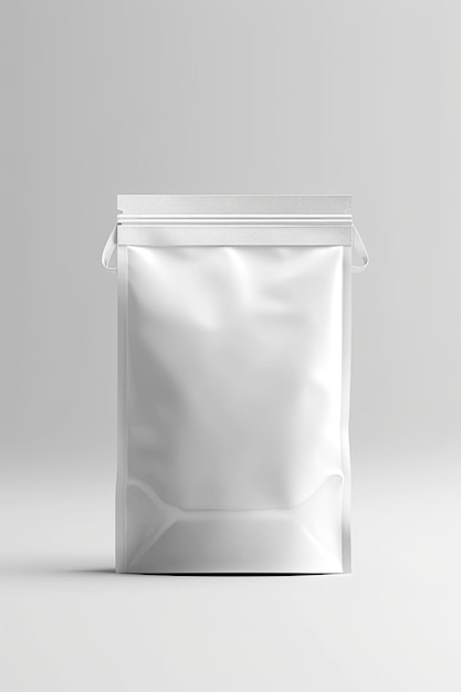 Mockup de bolsa de embalaje Blanco con tonos de fondo blanco Generado por IA