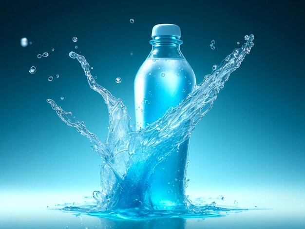 Foto mockup de botella de agua generado por ai