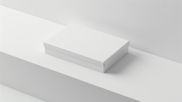 Mockup de caja blanca en una superficie vacía