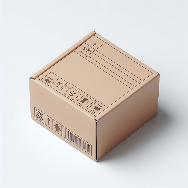 Foto mockup de caja cerrada