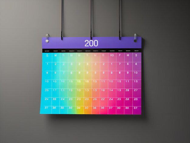 Mockup de calendario de pared elegante para el hogar y la oficina generado por la IA