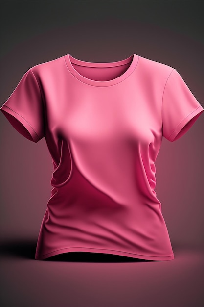 Mockup de camiseta rosa para mujer.