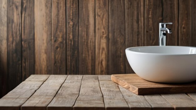 MockUp para la colocación de productos en la atmósfera fresca del baño matutino