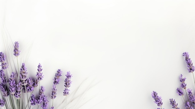 Mockup com fundo de textura branca e design de lavanda visto de cima com espaço aberto