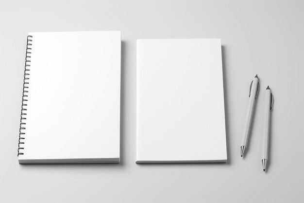 Foto mockup de conjunto de papelería en blanco creado con ia generativa