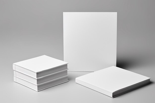 Foto mockup de conjunto de papelería en blanco creado con ia generativa