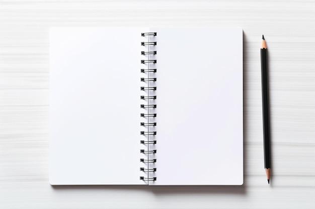 Mockup de cuaderno de espiral blanco vacío