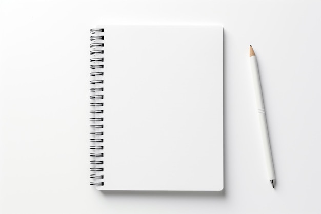 Mockup de cuaderno de espiral blanco vacío