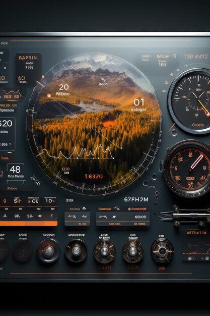 Foto mockup da interface do painel crie um mockup de ui do painel intuitivo e rico em dados usando ia