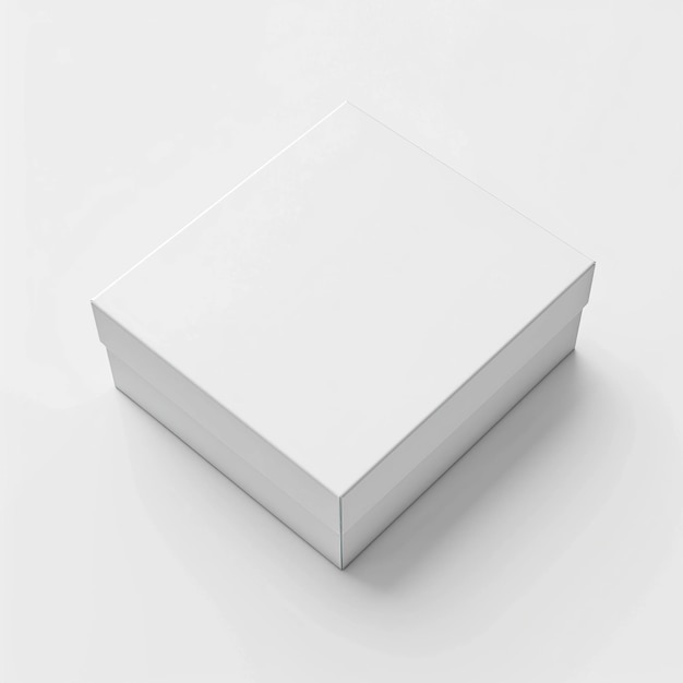 Mockup de caixa de papel branco em fundo branco