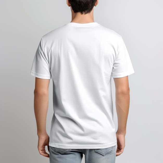 Mockup de camiseta com costas brancas em fundo branco