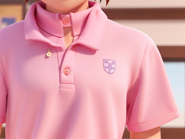 Foto mockup de camiseta rosa no background blur