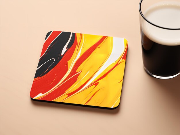 Mockup de coaster de cerâmica elegante para utensílios de mesa gerado por IA