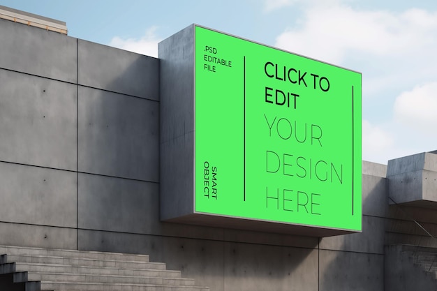 Mockup de concreto urbano de outdoors