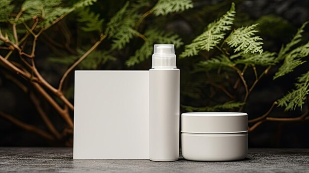 Foto mockup de conjunto de embalagens de produtos cosméticos em branco