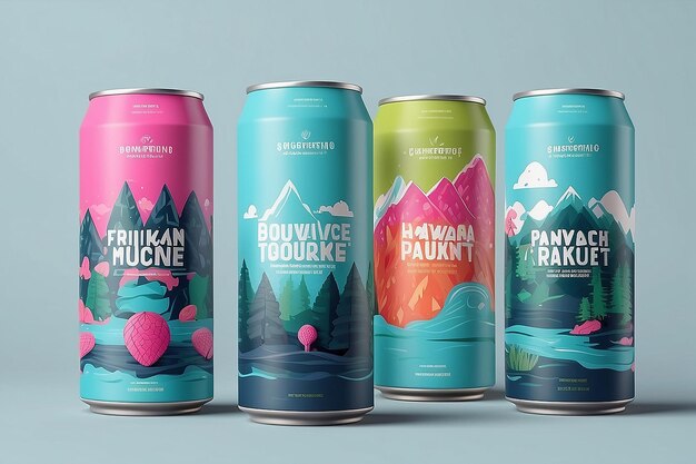 Mockup de embalagem de bebidas de consciência ambiental Personalize seu design