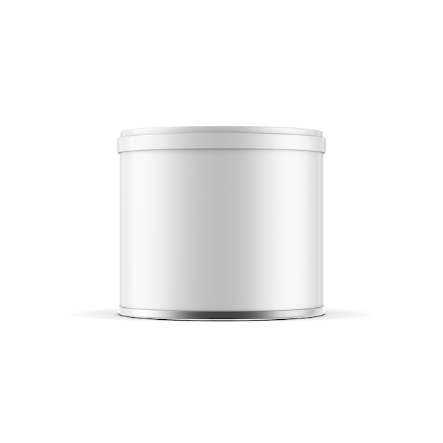 Foto mockup de embalagem de lata de metal em branco pequeno para renderização 3d de amendoim ou café