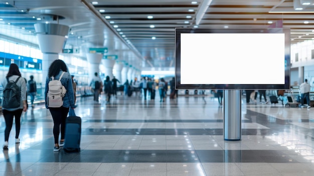 Mockup de exibição de informações de voo do aeroporto uma imagem dinâmica capturando a essência da viagem mostrando uma