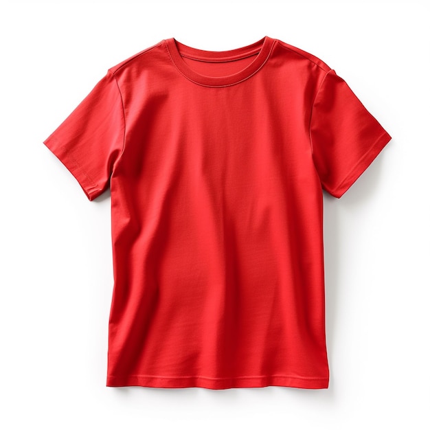 Mockup de foto de camiseta em branco vermelho isolado gerado por IA