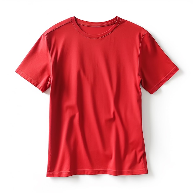 Mockup de foto de camiseta em branco vermelho isolado gerado por IA