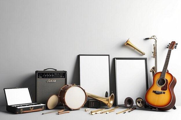 Mockup de instrumentos musicais da Harmony Unleashed