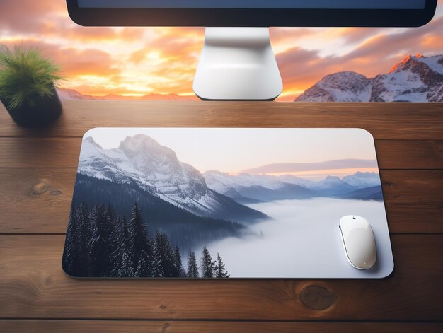 Foto mockup de mouse ergonômico para computação confortável gerado pela ia